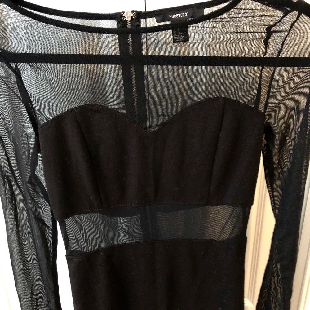 Sheer Black Longsleeve Dress